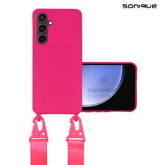 Θήκη Σιλικόνης με Strap CarryHang Sonique Samsung Galaxy S23 FE Φουξ 5201101945541