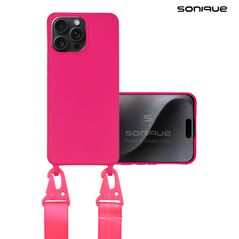 Θήκη Σιλικόνης με Strap CarryHang Sonique Apple iPhone 15 Pro Max Φουξ 5201101990565