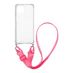 Θήκη Σιλικόνης με Strap Sonique Armor Clear Apple iPhone 12 Pro Max Φουξ 5201101818104