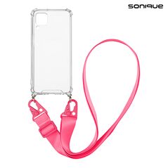 Θήκη Σιλικόνης με Strap Sonique Armor Clear Huawei P40 Lite Φουξ 5201101900687