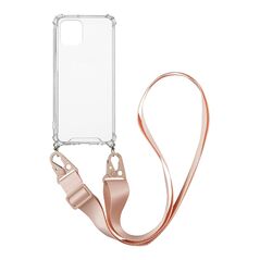 Θήκη Σιλικόνης με Strap Sonique Armor Clear Samsung Galaxy A03 4G Ροζ 5201101819484