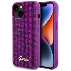 Guess Case for iPhone 15 / iPhone 14 / iPhone 13 - Disco Metal Script (GUHCP15SPMSMSDGSF) - Fuchsia 3666339173715 έως 12 άτοκες Δόσεις