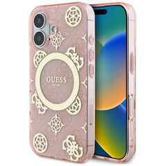 Guess Case for iPhone 16 - Guess IML Peony On 4G Background MagSafe (GUHMP16SH4PYEEP) - Pink 3666339300357 έως 12 άτοκες Δόσεις