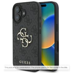 Guess Case for iPhone 16 Pro - Guess Hardcase 4G Logo Plate MagSafe (GUHMP16LU4GPRK) - Black 3666339340087 έως 12 άτοκες Δόσεις