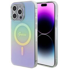 Guess Case for iPhone 15 Pro Max - Guess IML Iridescent MagSafe (GUHMP15XHITSQ) - Turquoise 3666339154950 έως 12 άτοκες Δόσεις