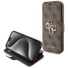 Guess Case for iPhone 15 / iPhone 14 / iPhone 13 - Guess Book 4G (GUBKP15S4GMGMGBR) - Brown 3666339194420 έως 12 άτοκες Δόσεις