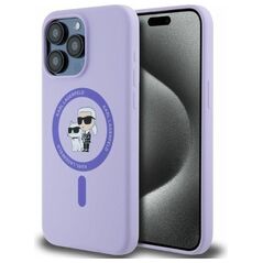 Karl Lagerfeld Case for iPhone 15 Pro Max - Karl Lagerfeld Silicone Ring MagSafe (KLHMP15XSCMKCRHU) - Purple Karl&Choupette Head 3666339254353 έως 12 άτοκες Δόσεις