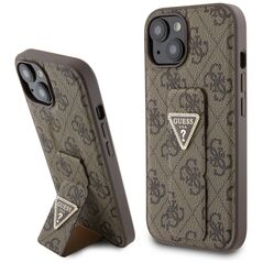 Guess Pouch for iPhone 15 / iPhone 14 / iPhone 13 - Guess Grip Stand 4G Triangle Strass Triangle (GUHCP15SPGS4TDW) - Brown 3666339197438 έως 12 άτοκες Δόσεις