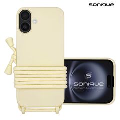 Θήκη Σιλικόνης με Κορδόνι CarryHang Sonique Apple iPhone 16 Μπεζ 5210312049894