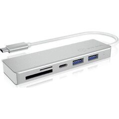 HUB USB Icy Box 1x SD 1x USB-C 1x microSD  + 2x USB-A 3.0 (IB-HUB1413-CR)