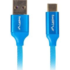 Kabel USB Lanberg USB-A - USB-C 1 m Niebieski (CA-USBO-22CU-0010-BL)