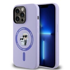 Karl Lagerfeld Case for iPhone 14 Pro - Karl Lagerfeld Silicone Ring MagSafe (KLHMP14LSCMKKCRHU) - Purple Karl&Choupette Head 3666339254308 έως 12 άτοκες Δόσεις