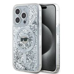 Karl Lagerfeld Case for iPhone 16 Pro - Karl Lagerfeld Liquid Glitter MagSafe (KLHMP16LLLLGKISGH) - Transparent Karl Head 3666339319182 έως 12 άτοκες Δόσεις