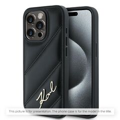 Karl Lagerfeld Case for iPhone 16 Plus - Karl Lagerfeld Diagonal Quilted - Black 3666339317737 έως 12 άτοκες Δόσεις