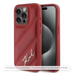 Karl Lagerfeld Case for iPhone 16 Pro Max - Karl Lagerfeld Diagonal Quilted Script (KLHCP16XPQQDSMGR) - Red 3666339317799 έως 12 άτοκες Δόσεις