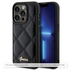 Guess Case for iPhone 16 Plus - Guess Quilted Metal Logo (GUHCP16MPSQSQSQSK) - Black 3666339345051 έως 12 άτοκες Δόσεις