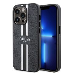 Guess Case for iPhone 15 Pro - Guess Hardcase 4G Printed Stripes MagSafe (GUHMP15LP4RPSK) - Black 3666339209735 έως 12 άτοκες Δόσεις