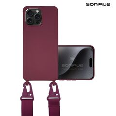 Θήκη Σιλικόνης με Strap CarryHang Sonique Apple iPhone 16 Pro Max Μπορντώ 5210312049306