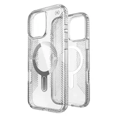 Speck Presidio Perfect-Clear Grip ClickLock & MagSafe Apple iPhone 16 Pro Max (Clear / Chrome Finish / Serene Silver) SPK696 840168543861