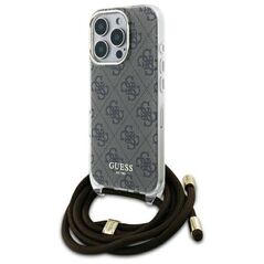 Original Case IPHONE 16 PRO MAX Guess Hardcase Crossbody Cord 4G Print (GUHCP16XHC4SEW) brown 3666339345198