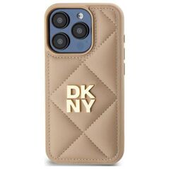 Original Case IPHONE 15 PLUS DKNY Quilted Stack Logo (DKHCP15MPQDSLE) beige 3666339261108