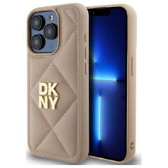 Original Case IPHONE 15 PRO MAX DKNY Quilted Stack Logo (DKHCP15XPQDSLE) beige 3666339261122