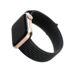 Fixed Strap for Apple Watch 1/2/3/3/4/4/5/5/6/6/7/8/7/8/9/10/10/SE/SE 2 (38/40/41/42mm) - Fixed Nylon Strap - Reflective Black 8591680120628 έως 12 άτοκες Δόσεις