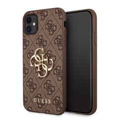 Guess Case for iPhone 11 - Guess Hardcase 4G Big Metal Logo (GUHCN614GMGBR) - Brown 3666339006631 έως 12 άτοκες Δόσεις