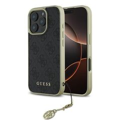 Guess Case for iPhone 16 Pro - Guess Hardcase 4G Charms Collection (GUHCP16LGF4GGR) - Black 3666339345983 έως 12 άτοκες Δόσεις