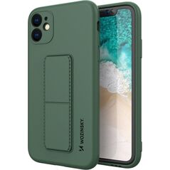 Wozinsky Wozinsky Kickstand Case elastyczne silikonowe etui z podstawką Samsung Galaxy A22 4G ciemnozielony 9599025 9145576226902