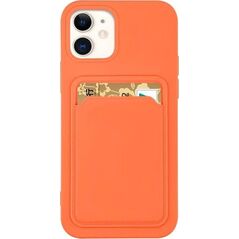 Hurtel Card Case silikonowe etui portfel z kieszonką na kartę dokumenty do iPhone 12 Pro pomarańczowy 9599131 9145576228081