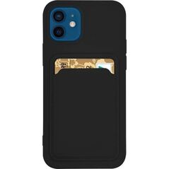 Hurtel Card Case silikonowe etui portfel z kieszonką na kartę dokumenty do Samsung Galaxy A42 5G czarny 9599205 9145576228791