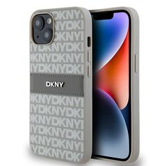 DKNY IPhone 15 Case - DKNY Leather Mono Stripe & Metal Logo (DKHCP14SPRTHSLE) - Beige 3666339260491 έως 12 άτοκες Δόσεις