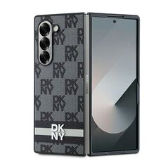 DKNY Samsung Galaxy Z Fold6 Pouch - DKNY Leather Chequered Pattern Printed Stripes (DKHCZFD6PCPTSSKZ) - Black 3666339329945 έως 12 άτοκες Δόσεις