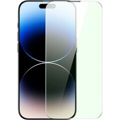 Baseus Szkło hartowane Baseus Anti Blue Light 0.3mm Glass Apple iPhone 14 Pro Max z filtrem przeciwpyłowym + ramka montażowa 13085635 6932172623531