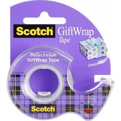 3M Taśma klejąca SCOTCH® Gift Wrap, niewidoczna, do pakowania, na podajniku, 19mmx6m 14000764 4054596730656