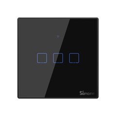 Sonoff T3EU3C-TX three-channel touch Wi-Fi wireless wall smart switches RF 433 MHz black (IM190314020) 6920075727319