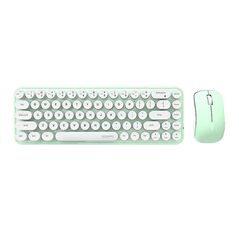 Wireless keyboard + mouse set MOFII Bean 2.4G (White-Green) 6950125750141