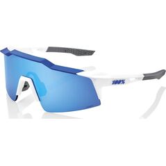 100% Okulary 100% SPEEDCRAFT SL Matte White/Metallic Blue - HiPER Blue Multilayer Mirror Lens (Szkła Niebieskie Lustrzane Wielowarstwowe LT 15% + Szkła Przeźroczyste LT 93%) (NEW 2021)