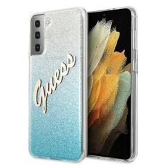 Original Case SAMSUNG GALAXY S21+ Guess Hardcase Glitter Gradient Script (GUHCS21MPCUGLSBL) blue 3700740496015