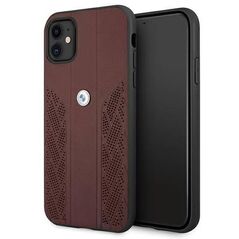 Original Case IPHONE 11 BMW Hardcase Leather Curve Perforate (BMHCN61RSPPR) red 3666339011864