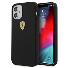 Original Case IPHONE 12 MINI Ferrari Hardcase On Track Silicone (FESSIHCP12SBK) black 3700740483466