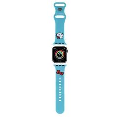 Strap for APPLE WATCH 1 / 2 / 3 / 4 / 5 / 6 / SE / 7 / 8 (38 / 40 / 41 mm) Hello Kitty Strap Silicone Kitty Head (HKAWMSCHBLB) blue 3666339190316