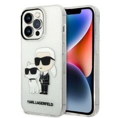 Original Case IPHONE 14 PRO MAX Karl Lagerfeld Hardcase IML GLIT NFT Karl&Choupette (KLHCP14XHNKCTGT) transparent 3666339087272