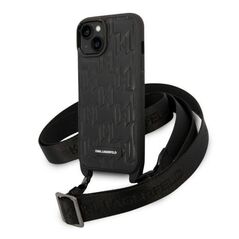 Karl Lagerfeld KLHCP14SSTMMK iPhone 14 6.1" hardcase black/black Monogram Plaque Logo Strap 3666339093235