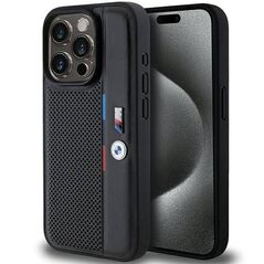 Original Case APPLE IPHONE 15 PRO BMW Hardcase Perforated Tricolor Line (BMHCP15L23PUPVK) black 3666339234713