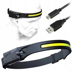 USB LED Headlamp / Rechargeable Headlight COB 1200mAh Black 5901313106036