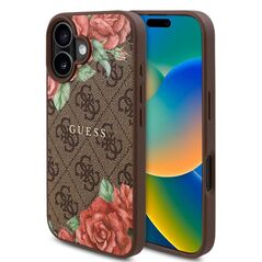 Guess Case for iPhone 16 - Guess Hardcase 4G Flower Print Flower Print MagSafe (GUHMP16SP4ROPEMCW) - Brown 3666339350246 έως 12 άτοκες Δόσεις