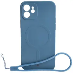 Bizon Case Silicone Magnetic Apple iPhone 12 navy blue