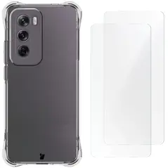 Bizon Case Clear Pack flexible case + 2x screen film Oppo Reno12 clear